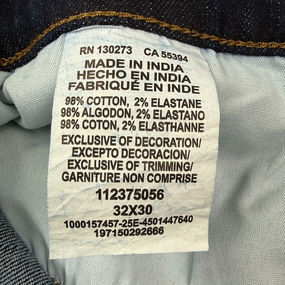 Lee Mens Slim Straight Denim Jeans Size 32x30 Comfort Stretch Blue Gusseted - Picture 4 of 12